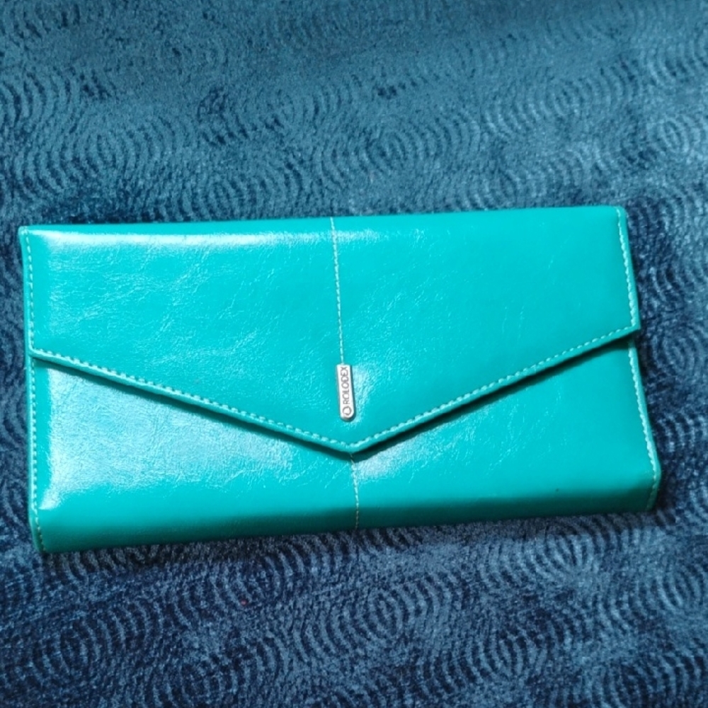 Teal Rolodex Clutch, Wallet, Vintage Rolodex